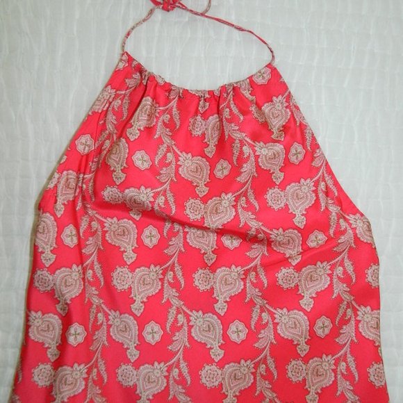 GAP Salmon Pink Silk Halter Dress , size 2 - Picture 2 of 12